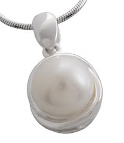 Elegant Sterling Silver Pendant with Large Pearl | Classic Sophisticated Necklace - Model 531-001