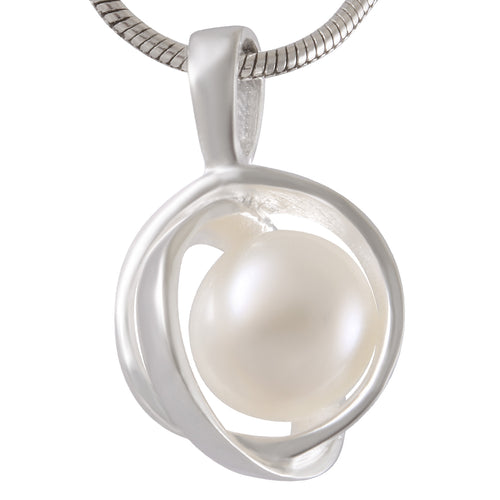 Sterling Silver Pendant with Encased Pearl | Timeless Elegance Necklace - Model 531-004