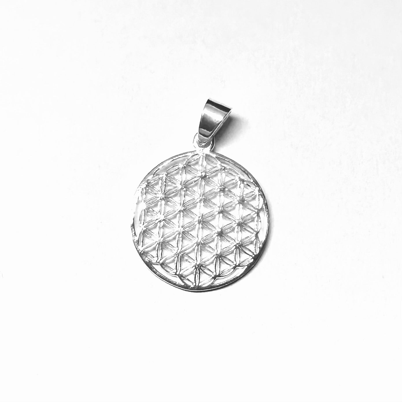 Necklace with Pendant Silver Flower of Life - Sacred Geometry, Spiritual Elegance - Model 131-088