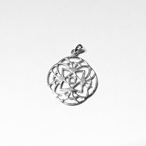 Necklace with Pendant Silver Celtic Knotwork - Intricate Interlace Design, Symbolic - Model 131-089