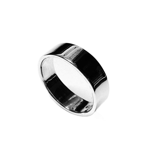 Polished Elegance Broad Band Ring 4mm. 92.5% Sterling Silver - Model 111-137 - Silver Maker Family 