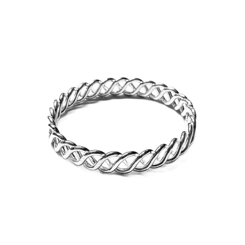 Classic Twisted Rope Silver Ring 92.5% Sterling Silver - Model 111-138 - Silver Maker Family 