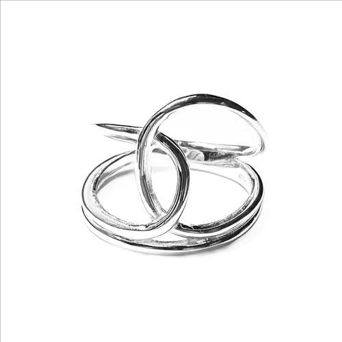 Interlocking Bands Silver Ring 92.5% Sterling Silver - Model 111-144 - Silver Maker Family 
