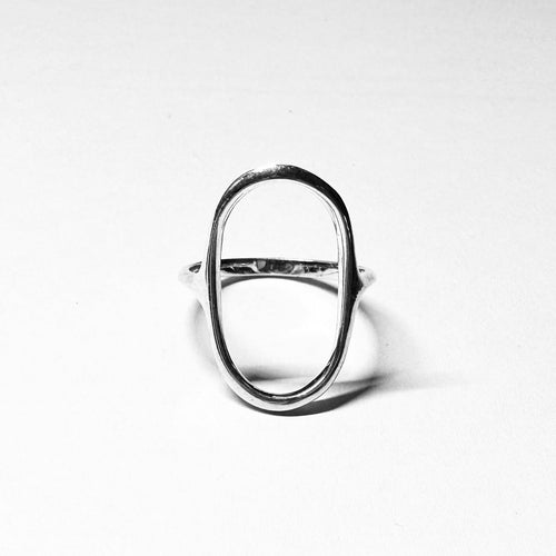 Modern Oval Silhouette Ring 92.5% Sterling Silver - Model 111-145 - Silver Maker Family 