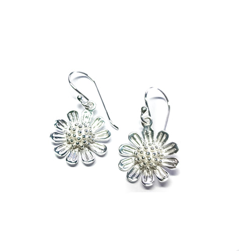 Radiant Daisy Drop Earrings | Gleaming Sterling Silver Model 1211-081