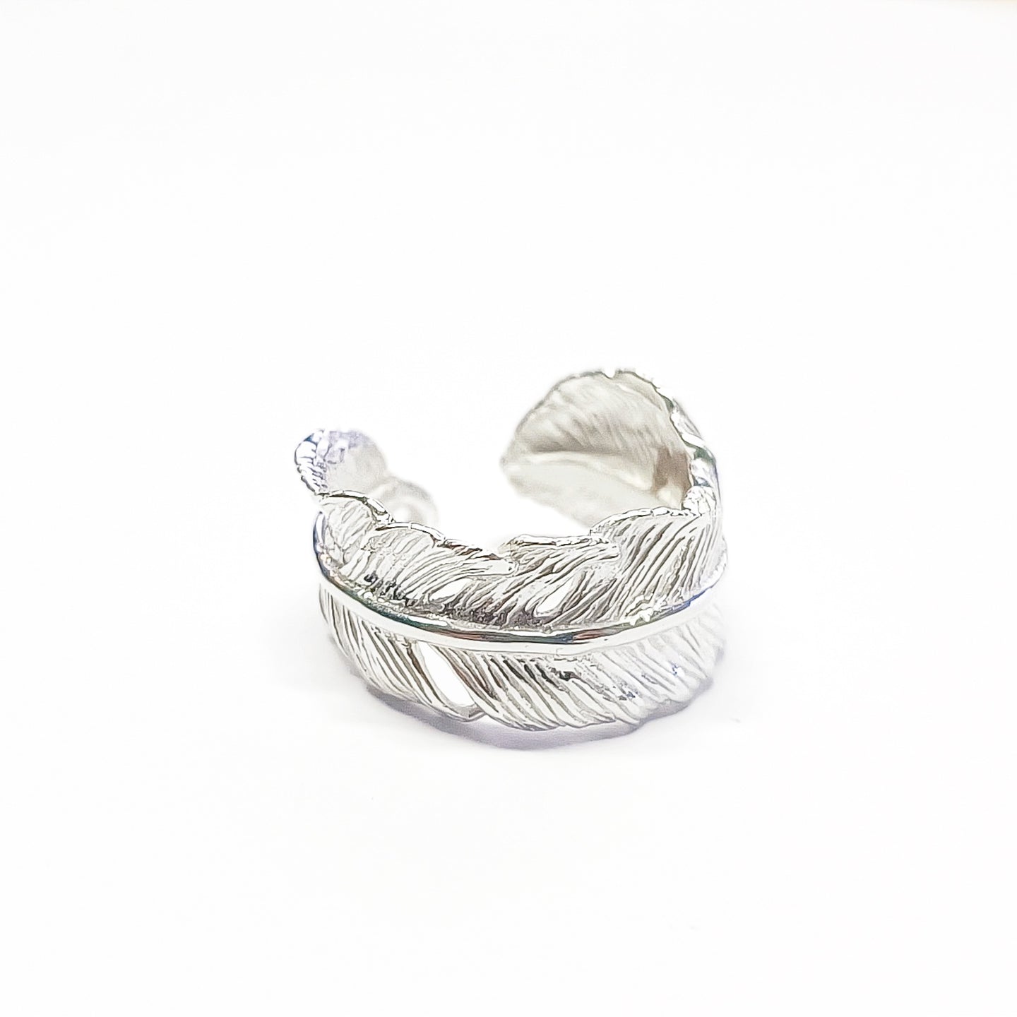 Silver Feather Adjustable Ring | Delicate Feather Design - Model 111-148